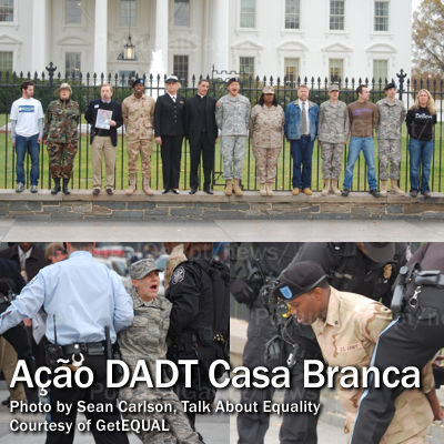 EUA: Manifestantes contra DADT sao presos junto à Casa Branca